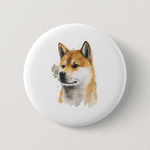 Happy Akita Dog 6 Cm Round Badge