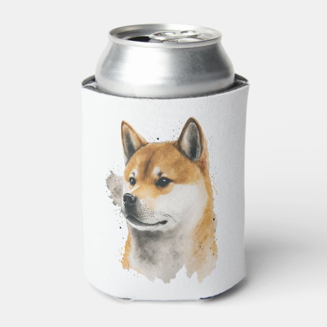 Happy Akita Dog  Can Cooler (Can Front)