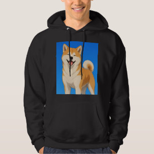 Happy Akita Dog Design Hoodie