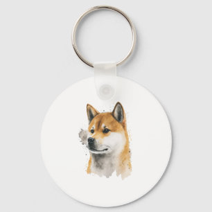 Happy Akita Dog  Key Ring