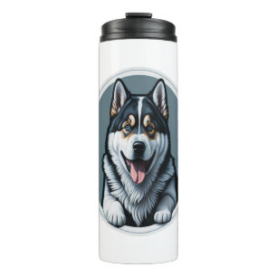 happy Alaskan Malamute Puppy Thermal Tumbler
