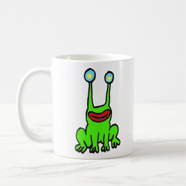 Happy Alien Frog Coffee Mug (Left)