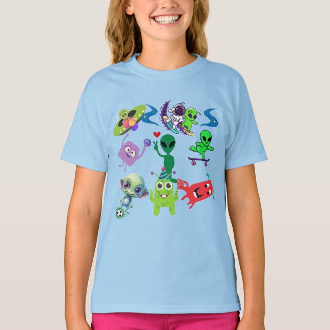 Happy Aliens Rockin' T-Shirt (Front)