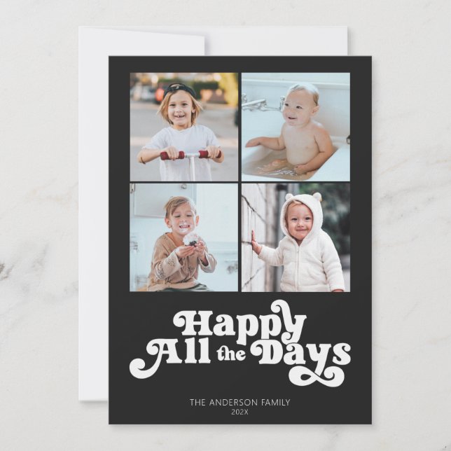 Happy All the Days Four Photo Holiday Card (Front)