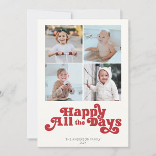 Happy All the Days Photo Red Holiday Card