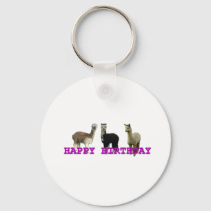 Happy (alpaca)  birthday key ring