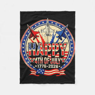 Happy american 1776 2026 usa patrioctic 4th of jul fleece blanket