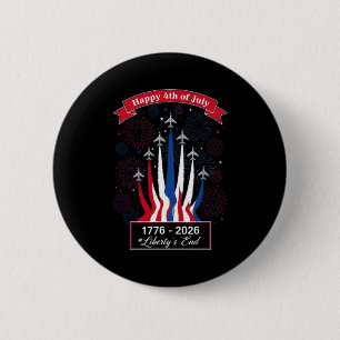 Happy american 1776 2026 usa patriotic 4th of july 6 cm round badge