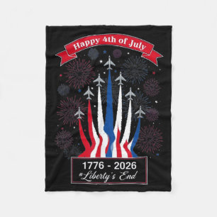 Happy american 1776 2026 usa patriotic 4th of july fleece blanket