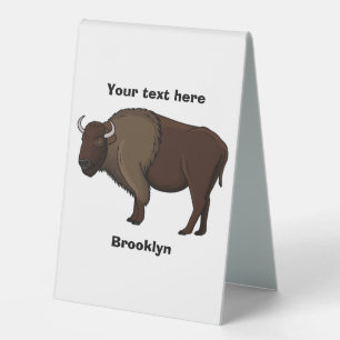 Happy American bison buffalo illustration