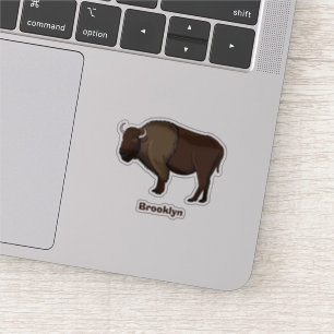 Happy American bison buffalo illustration