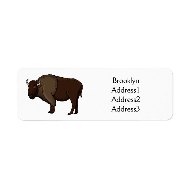 Happy American bison buffalo illustration (Front)