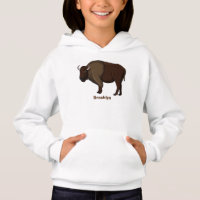 Happy American bison buffalo illustration