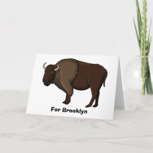 Happy American bison buffalo illustration Card