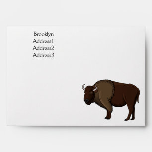 Happy American bison buffalo illustration Envelope