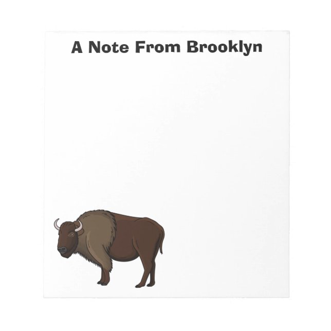 Happy American bison buffalo illustration Notepad (Front)