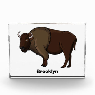 Happy American bison buffalo illustration Photo Block