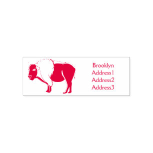 Happy American bison buffalo illustration Self-inking Stamp