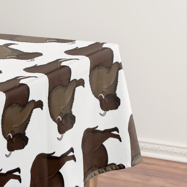 Happy American bison buffalo illustration Tablecloth (In Situ)
