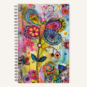 *~* Happy AN1  Floral Fantasy Whimsical  Butterfly Notebook