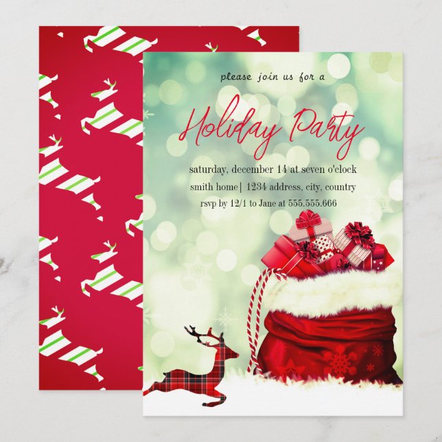 Happy and blessed Christmas celebration  Invitation (Front/Back)
