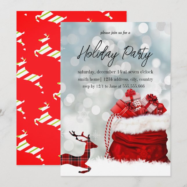 Happy and blessed Christmas celebration  Invitation (Front/Back)