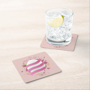 Happy and blessed Easter Square Paper Coaster