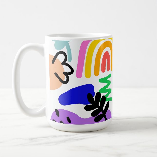 Happy and colorful abstract designs coffee mug (Left)