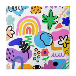 Happy and colorful abstract designs tile