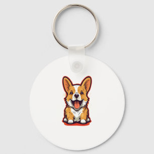 Happy and Cute Corgi - Adorable Design for Dog Lov Key Ring