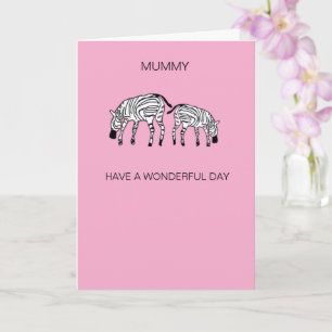 Happy and Cute Kenya Zebras Mummy Card