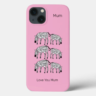 Happy and Cute Kenya Zebras Mum's iPhone 13 Case