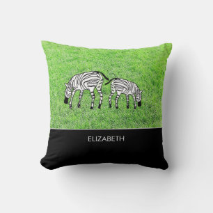 Happy and Cute Kenyan Zebras Cushion