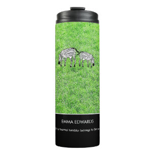 Happy and Cute Kenyan Zebras Thermal Tumbler
