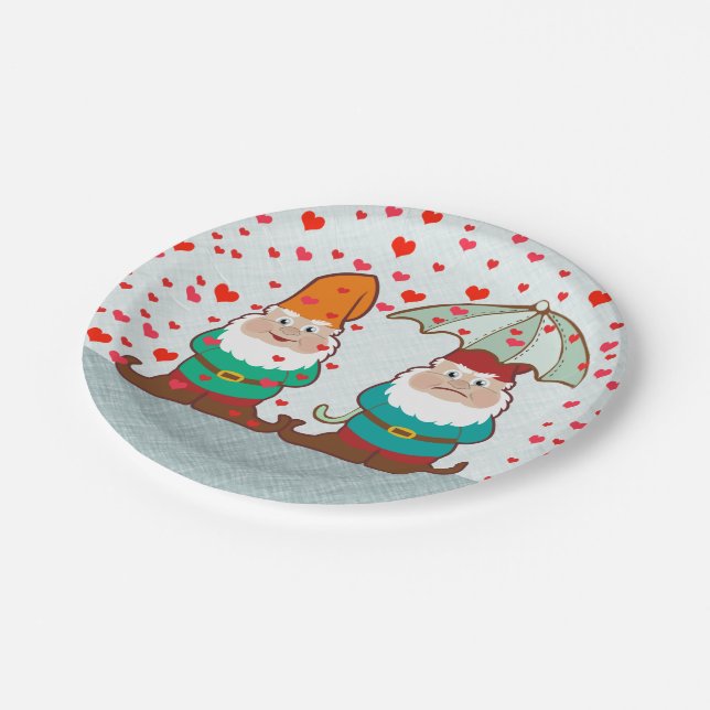 Happy and Grumpy Gnomes Paper Plate (Angled)