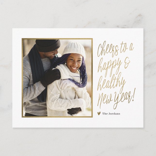Happy and Healthy New Year Photo Postcard (Front)