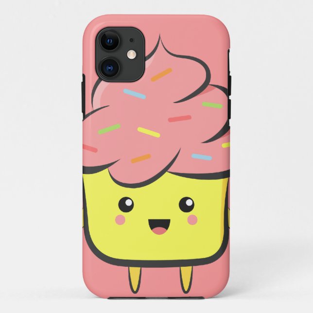 Happy and Kawaii cupcake with colourful sprinkles Case-Mate iPhone Case (Back)