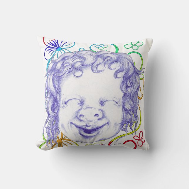 Happy and laughing with joy  cushion (Front)