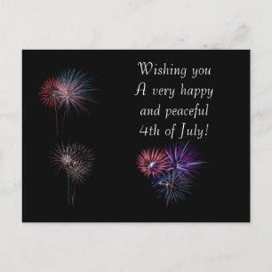 Happy and Peaceful 4th of July Postcard