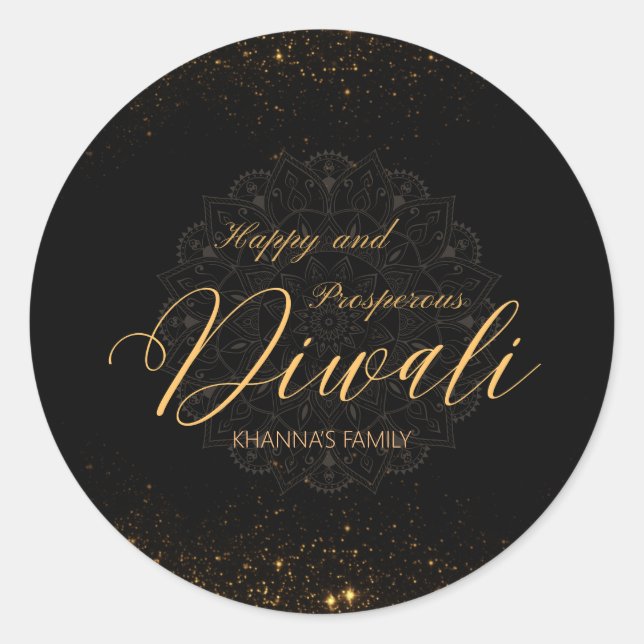 Happy and prosperous Diwali customisable  Classic Round Sticker (Front)