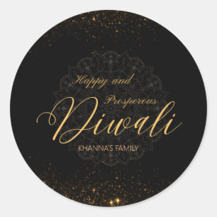 Happy and prosperous Diwali customisable  Classic Round Sticker