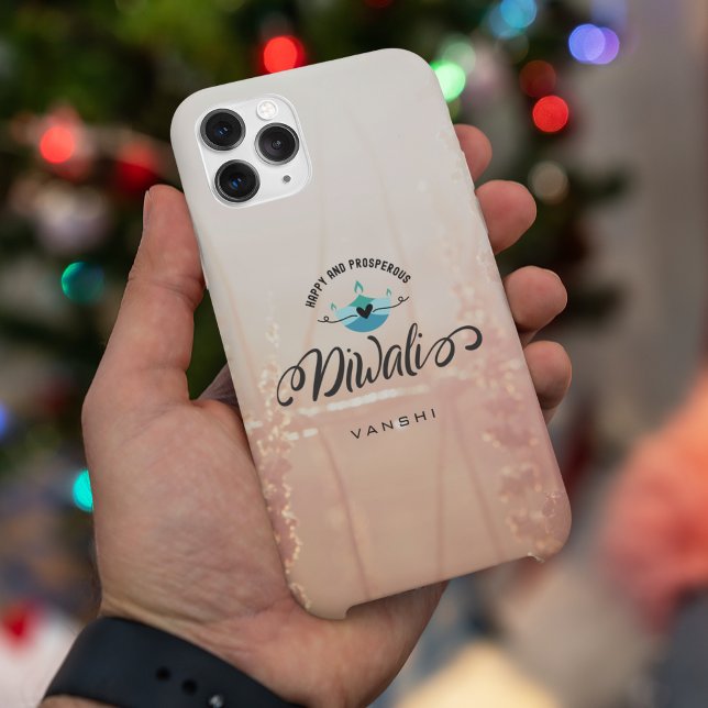 Happy and prosperous Diwali customisable modern Case-Mate iPhone Case (Creator Uploaded)