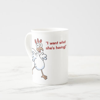 Happy and sad chicken. bone china mug