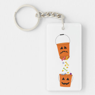 Happy and Sad Halloween Buckets Key Ring
