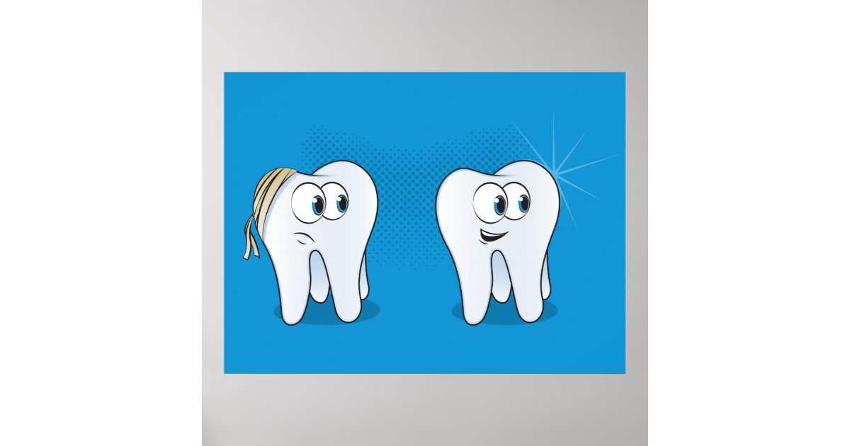 Happy And Sad Teeth Poster | Zazzle