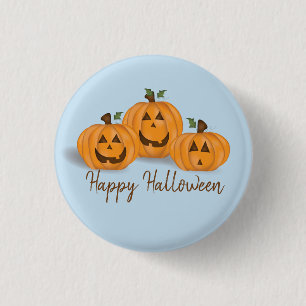 Happy and Smiling Jack O Lanterns  3 Cm Round Badge