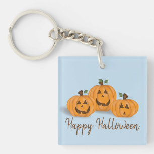 Happy and Smiling Jack O Lanterns Keychain