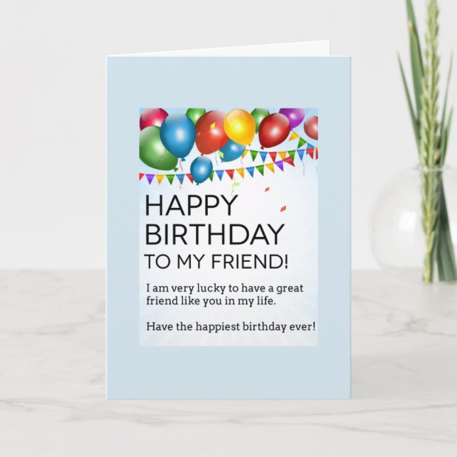 HAPPY AND VERY SPECIAL BIRTHDAY MY FRIEND CARD (Front)