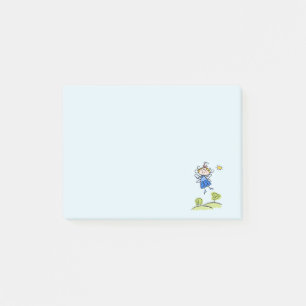 Happy Angel Fairy Jumping and Dancing Outside Post-it Notes