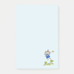 Happy Angel Fairy Jumping and Dancing Outside Post-it Notes
